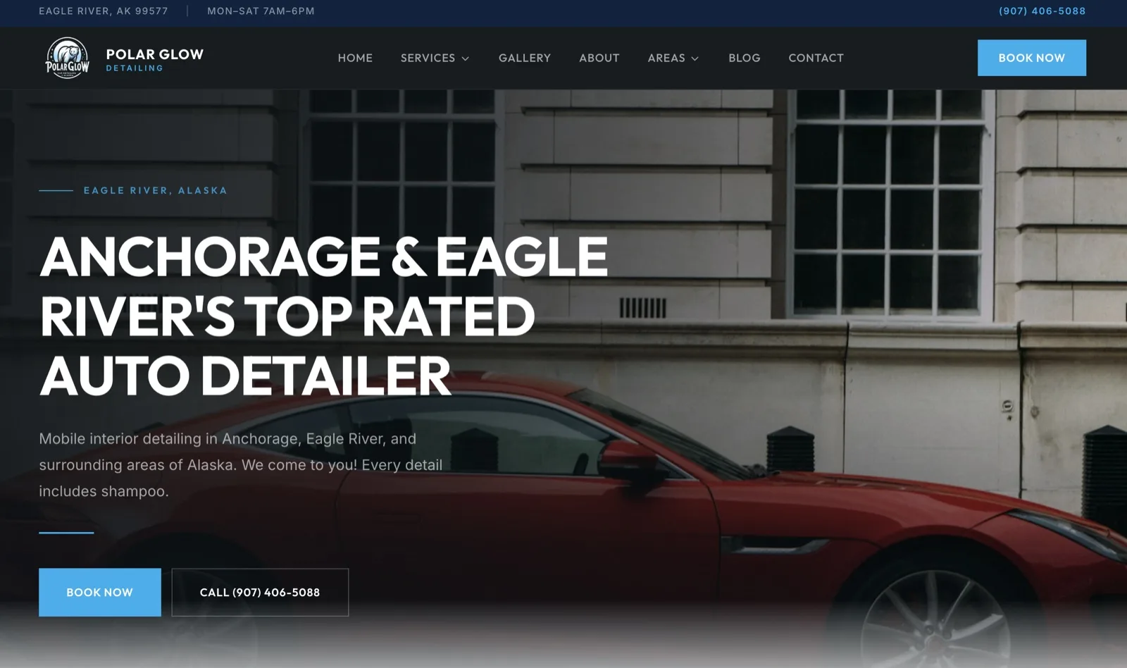 Polar Glow Detailing website